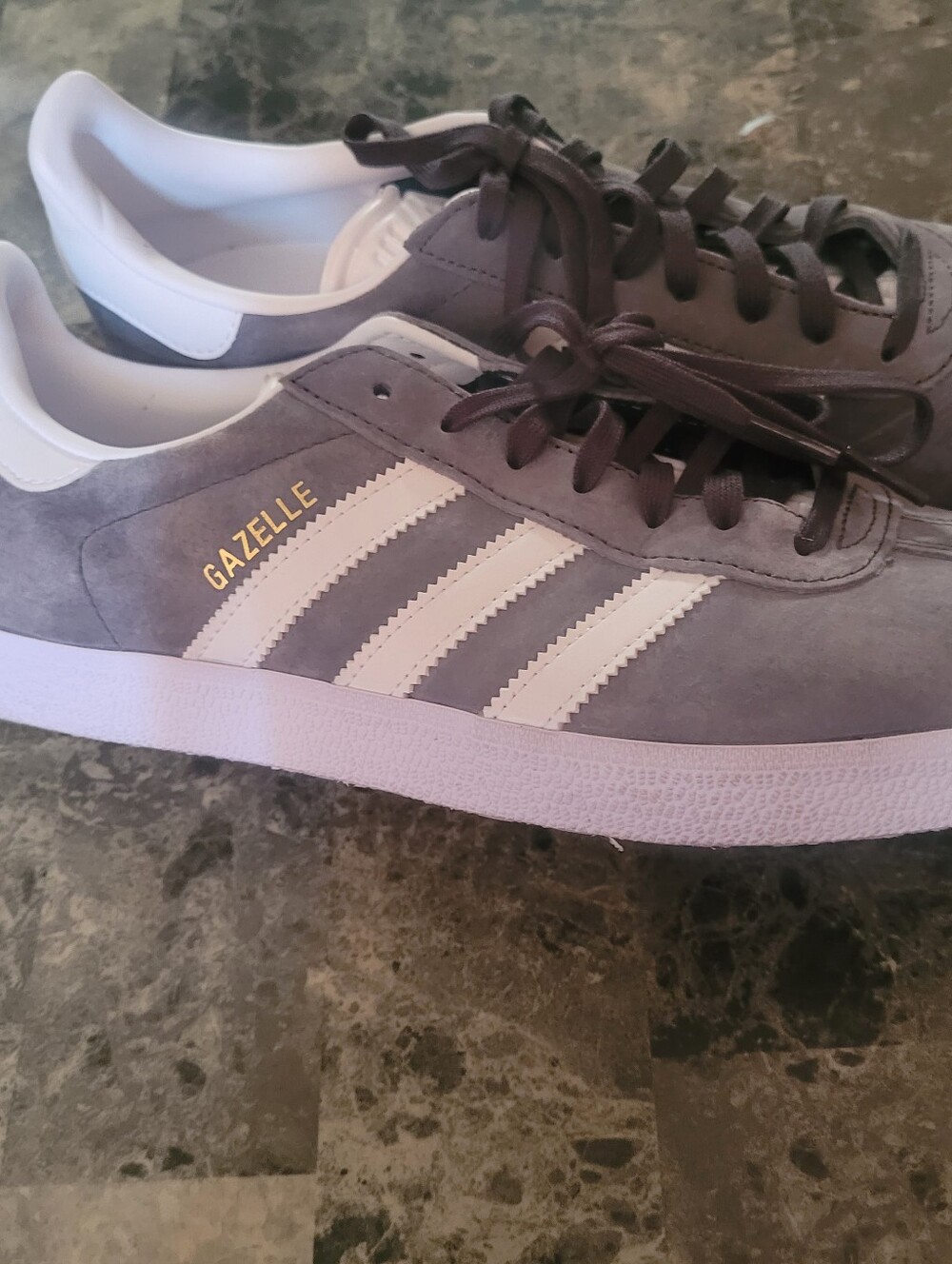 adidas Gazelle Suede Sneakers in Gray and White